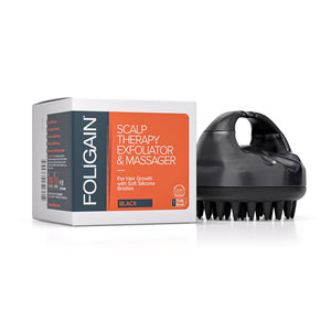 FOLIGAIN Scalp Therapy Exfoliator & Massager in Black - FOLIGAIN EUROPE